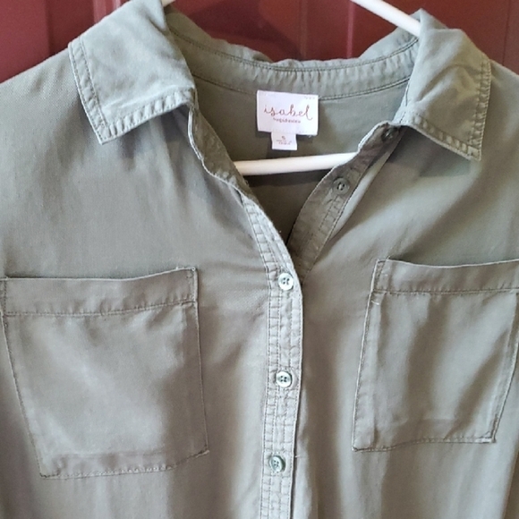 ISABEL Maternity Green Sleeveless Polo Collar Midi Sundress - Picture 7 of 11